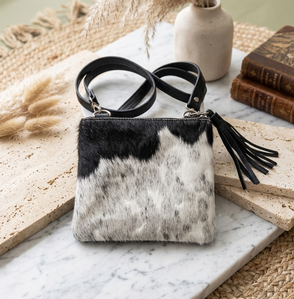 Cowhide Mobile Pouch Square